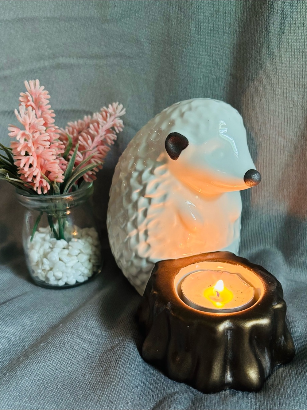 Ceramic Hedgehog Tealight Holder - Picture 6 of 7